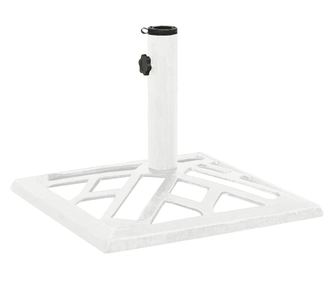 vidaXL Suport de umbrelă, alb, 44x44x31, fontă