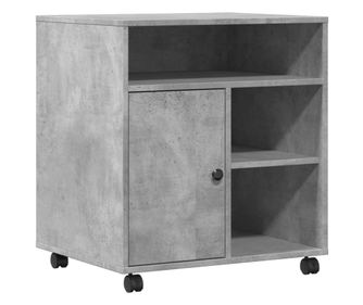 vidaXL Suport pentru imprimantă cu roți, gri beton, 60x50x67 cm