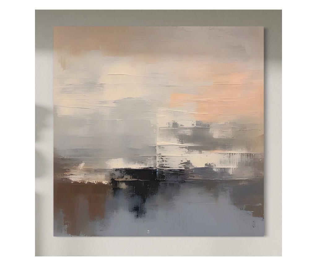 LuxCanva® Premium Canvas Print A1592, Gradual Gray, Living Room, Abstract, Decorative, Neutral, Bedroom, Vibrant Colors - 50 X 5