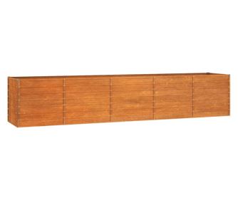 vidaXL Strat înălțat de grădină, ruginiu, 400x80x77 cm, oțel corten