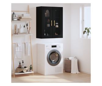 Επιτοίχιο ντουλάπι, μαύρο, 69,5x34x90 εκ.