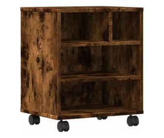 vidaXL Suport pentru imprimantă cu roți, stejar fumuriu, 41x32x48 cm