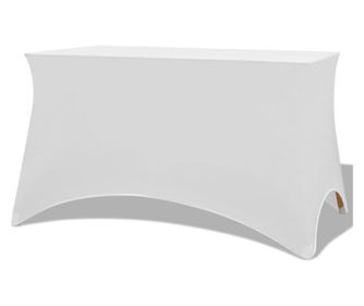 Elastične prevleke za mizo, 243 x 76 x 74 cm, bela, 2 kosi.