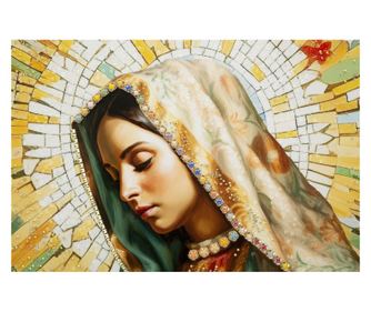 Fali dekoráció Madonna Sárga 72 cm