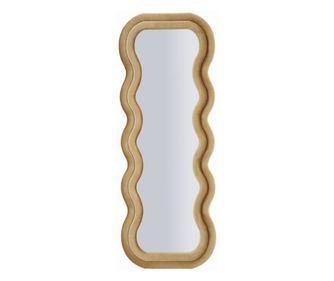 Lustro ścienne EMILY, aksamitne, złote, 60x6x160 cm (rozmiar lustra wewnątrz 42x144 cm)