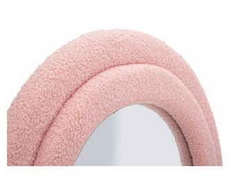 Roza plišasti stenski ogledalo 60x4x160 cm (notranje ogledalo 39x137 cm)