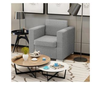 Fotelja, svijetlosiva, tekstilni materijal