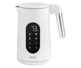 Fierbator electric ECG RK 1799 Smart White, 1.7 litri, 2200 W, pereti dubli, panou tactil, functii presetate, alb