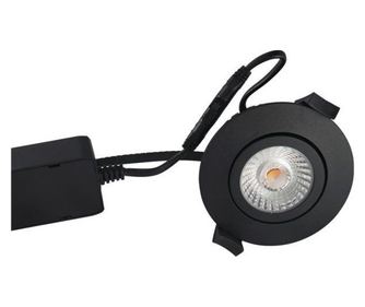 GTV Downlight Low Profile ECO LED 6W 420 lumen, 2700K, rund, mat sort