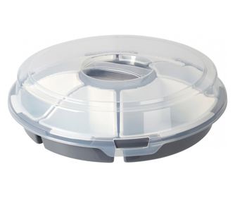 Set servire snacksuri Excellent Houseware, polipropilena, 33x9 cm, gri/alb