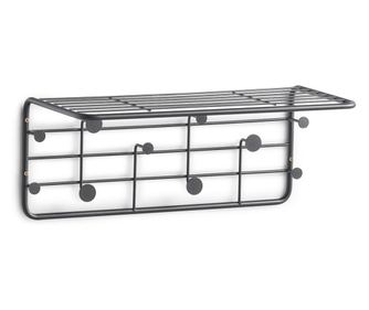 Zeller Μαύρη Κρεμάστρα Τοίχου, Μεταλλική, 51,4 x 24 x 21 εκ.