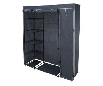 Εξαιρετική ντουλάπα οικιακής χρήσης, πολυεστέρας/μέταλλο, 141x45x167 cm, γκρι