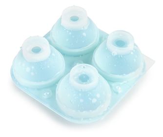 Ibili XL Výrobník ledových koulí - víčka, silikon, 12x12x6,5 cm, tyrkysová