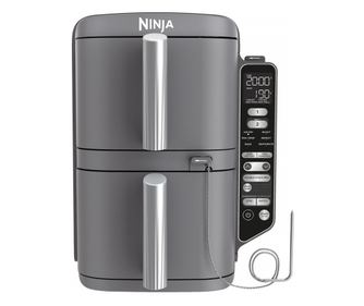 Двоен фритюрник с горещ въздух Ninja SL451EU, 2470W, 9.5 л, Цифров термометър, 2 кошници, 6 програми, Max Crisp, Sync & Match, С