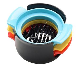 Feliator multifunctional eMazing 3 in 1 pentru oua și fructe, din PP și otel inoxidabil, în varianta multicoloră, dimensiuni 9 x