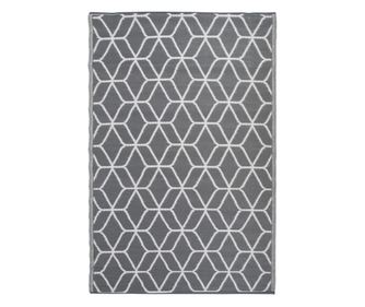 Esschert Design Килим за вън, сив и бял, 180x121 см, OC25