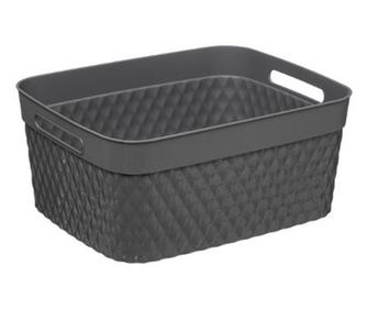 Pudełko do przechowywania Disco, szare, plastikowe, 15 l, 29,5x37x16,4 cm