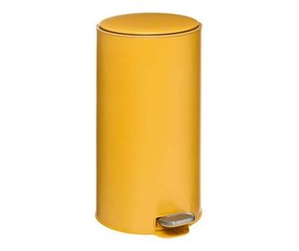 Cos gunoi cu pedala Delta, metalic, galben, 30 litri, 31,5 x 31,5 x 62 cm