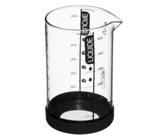 Стъклена градуирана мерителна чаша Valorz със силиконова основа, 8.5 x 14.5 cm