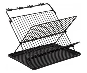 Scurgator vase Hanna, pliabil, tava, metal, negru, 42.5 x 37.5 x H 33 cm