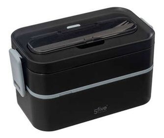 Cutie Lunch Box Black, plastic, 21.5 x 11 x H 11.5 cm