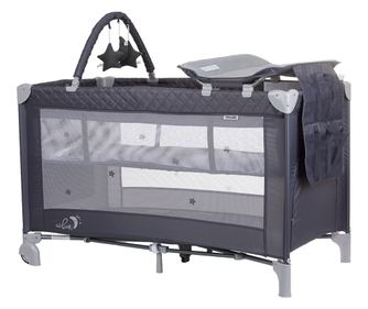 Patut pliabil cu saltea de infasat Chipolino Luna granite