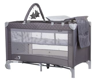Πτυσσόμενο κρεβάτι με στρώμα αλλαγής Chipolino Luna ash grey
