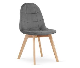 Stol za kuhinjo/dnevno sobo, Mercaton, Bora, Žamet, Les, Temno siv, 44,5x54x81,5 cm