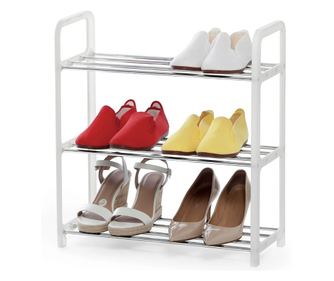 3 szintes cipőtartó, összecsukható, 45 cm, fehér