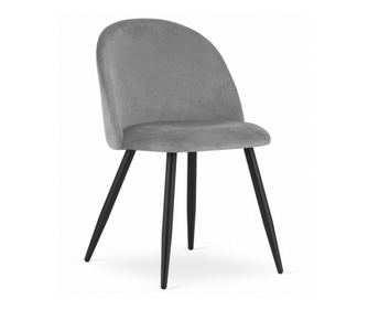 Καρέκλα κουζίνας/σαλονιού, Mercaton, Bello, βελούδο, μέταλλο, γκρι, 46x42.5x76.5 εκ.