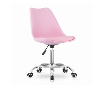 Uredska stolica, Mercaton, bijela, okretna, PP, ružičasta, 48,5×56,5×91,5 cm
