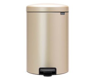 Brabantia NewIcon 1003205 pedálos szemetes, 20 l, lágyan záródó, csúszásgátló aljjal, aranymetál