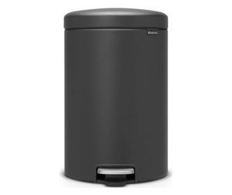 Brabantia NewIcon 649747 pedálos szemetes, 20 l, lágyan záródó, csúszásgátló aljjal, ásványi bevonattal, sötétszürke