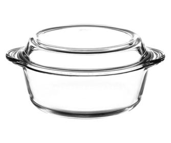 Kerek hőálló edény fedéllel, 0,84L kapacitás, átlátszó ABYZ®™