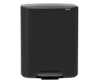 Кош за боклук Brabantia Bo Pedal 1003191, 2x30 л, Плавно затваряне, Противоплъзгаща основа, Черен