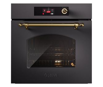 Beépített elektromos sütő, 65 liter, ILVE, Nostalgie, multifunkciós, fekete/arany