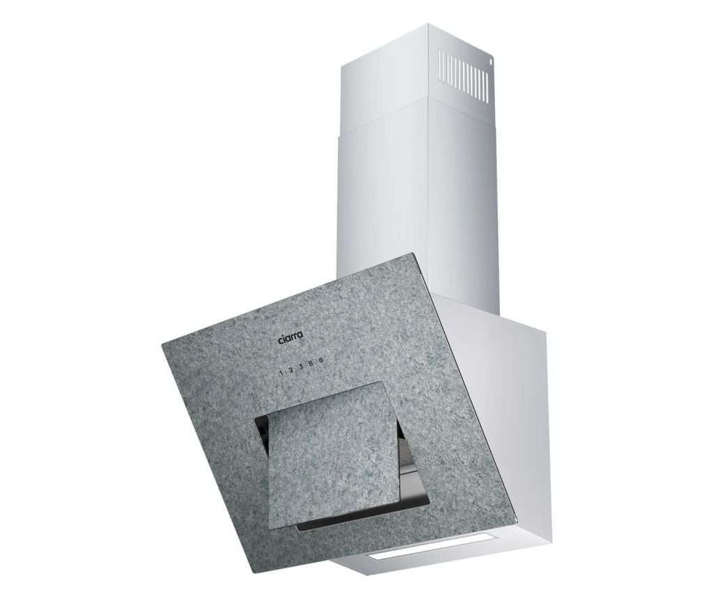 Ciarra Angled Smart Cooker Hood, 623 m³/h, 60 cm, Grey