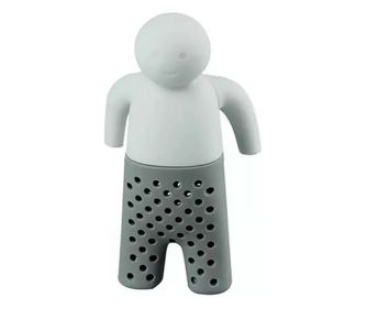 Infuzor din silicon in forma de om pentru ierburi si ceai, Gonga® Gri