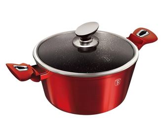 Mramorni lonac s poklopcem 28 cm Bordo Metalic Line Berlinger Haus BH 1258N