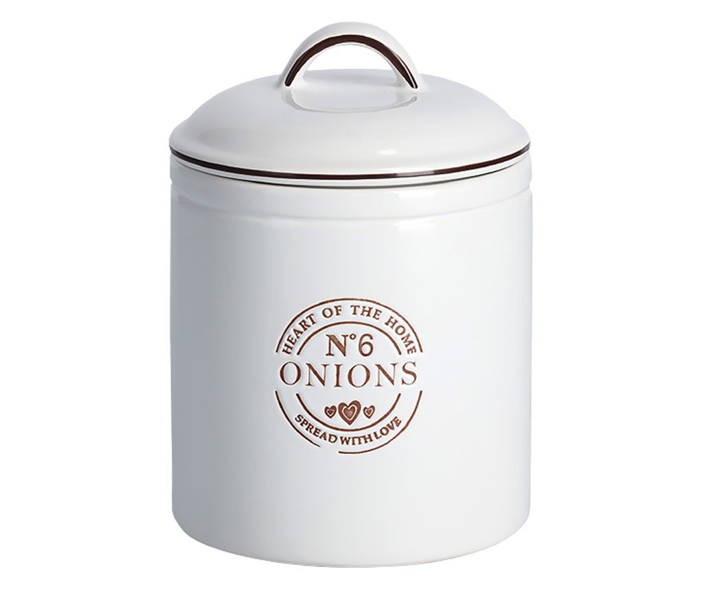Zeller Onion Storage Container, Ceramic, 14.5x20 cm, 1620 ml, White