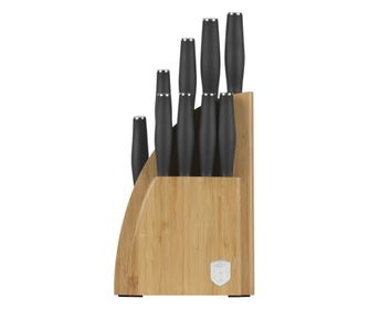 Set noževa od 10 dijelova, antracit, Berlinger Haus BH 2758, drveni stalak, siva boja