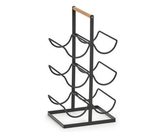 Υποστήριξη 6 φιαλών κρασιού Zeller, μέταλλο, 23.5x20x46 εκ., μαύρο