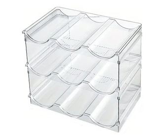 Sada 3 boxů na láhve Zeller, stohovatelné, plastové, 3x29x20x10 cm, průhledné