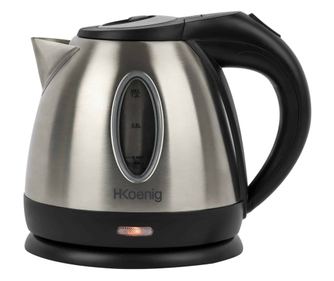 Електрическа кана H.Koenig, BO12, светлинен индикатор, 1,2 л, кана, 1630 W, тяло от неръждаема стомана, градуирана чаша, автомат