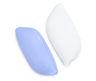 Set 2 Cutii pentru periuta de dinti, Kwmobile, Albastru/Alb, Silicon, 55030.01