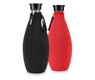 Комплект от 2 калъфа Cooler Jacket за бутилки SodaStream, Kwmobile, черно/червено, неопрен, 55883.01