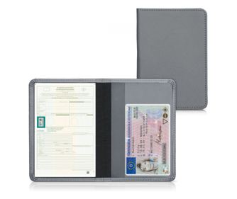 Husa pentru documente auto, Kwmobile, Gri, Piele ecologica, 50103.73