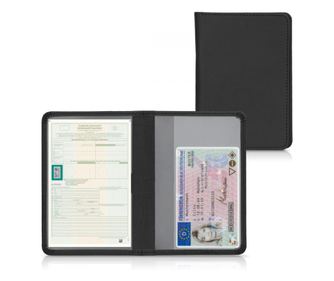 Husa pentru documente auto, Kwmobile, Negru, Piele ecologica, 50103.01