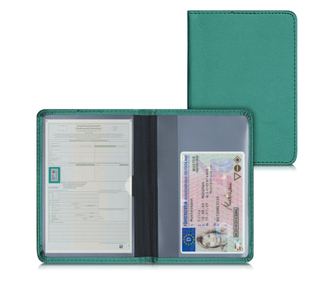 Husa pentru documente auto, Kwmobile, Verde, Piele ecologica, 50103.80