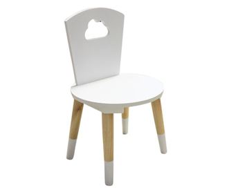 Scaun pentru copii, din MDF alb, 50cm